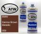 Preview: BMW, Sienna Brown Metallic, 009: 400ml Sprühdose + 400ml Klarlack - Set, von ATW Autoteile West.